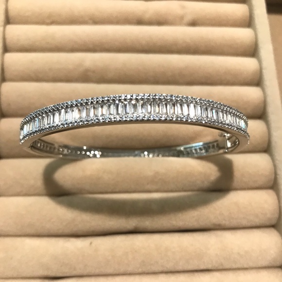 Bangle bracelet sterling silver 925 bangle czs bracelet - Picture 1 of 11